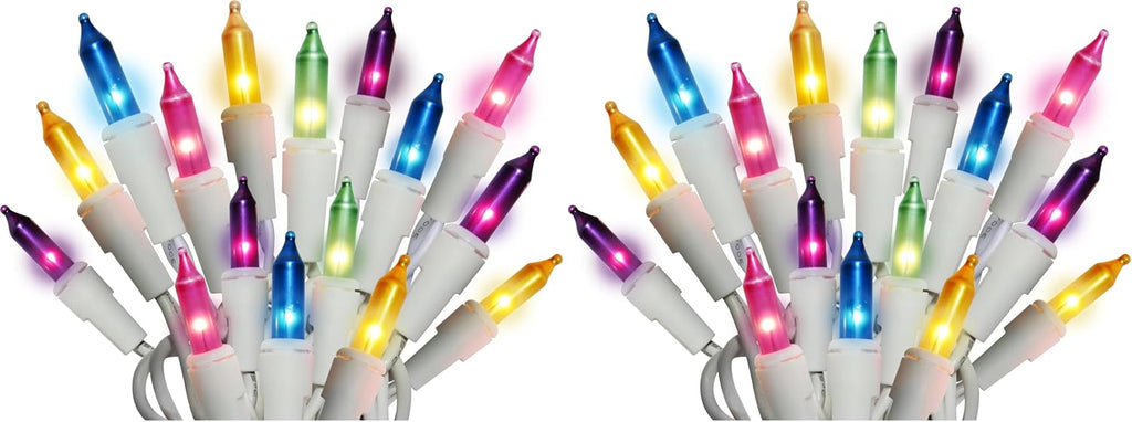 Dobar Holiday Pride Easter String Lights - 100 Count Mini Easter Lights String on White Wire (22.5 Ft) - Indoor/Outdoor Use - UL Listed - Static & Blinking Modes (Pack of 2)