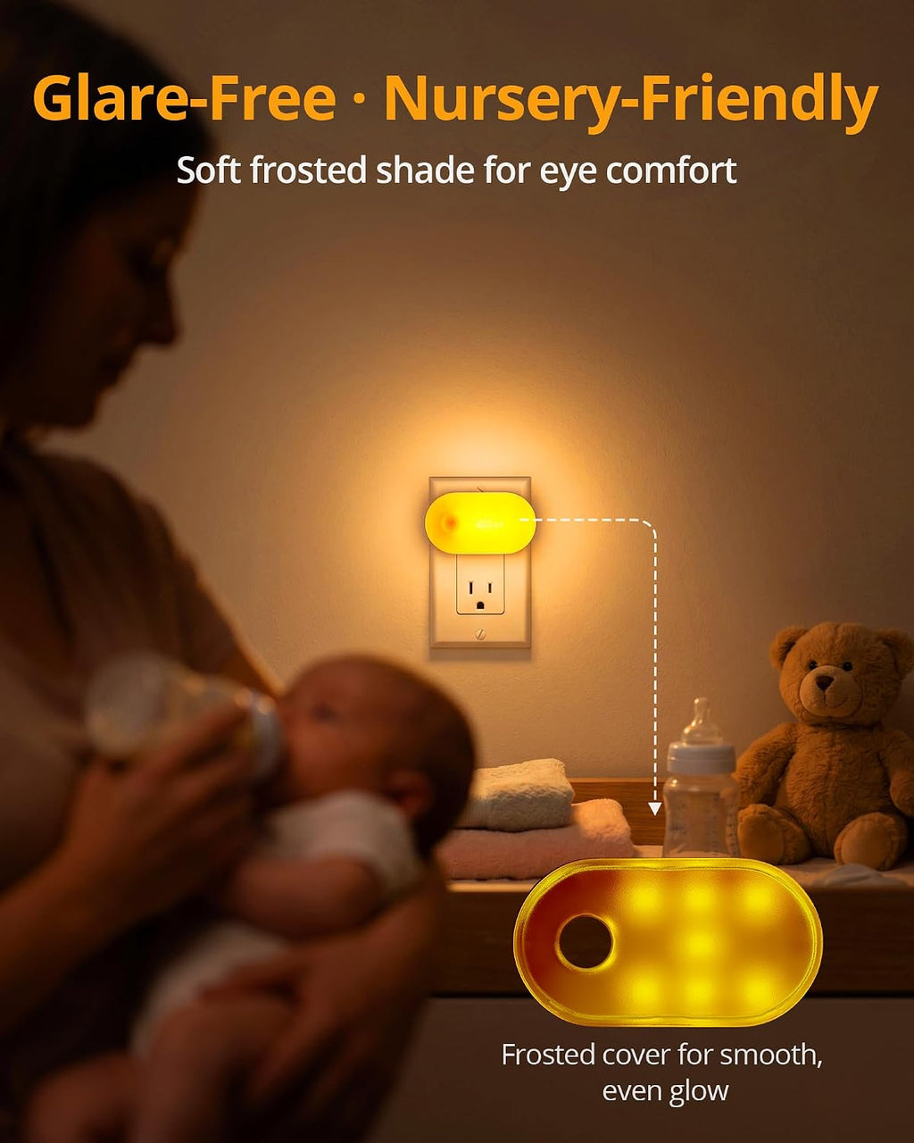 Lyridz Amber Night Light Plug-in with Motion Sensor, 2-Pack