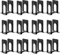HappyHapi 12 Pairs Book Ends, Heavy Duty Bookends for Shelves, Black