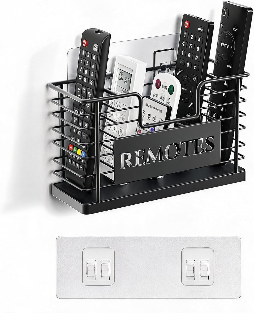 Remote Control Holder, 5-Slot TV Remote Holder Wall Mount