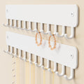 bussdis Drill-In Necklace Organizer: Sturdy Necklace Holder Wall Mounted with Hooks for Tangle-Free Jewelry Storage – Space-Saving Wall Necklace Hanger, White, 2 PCS