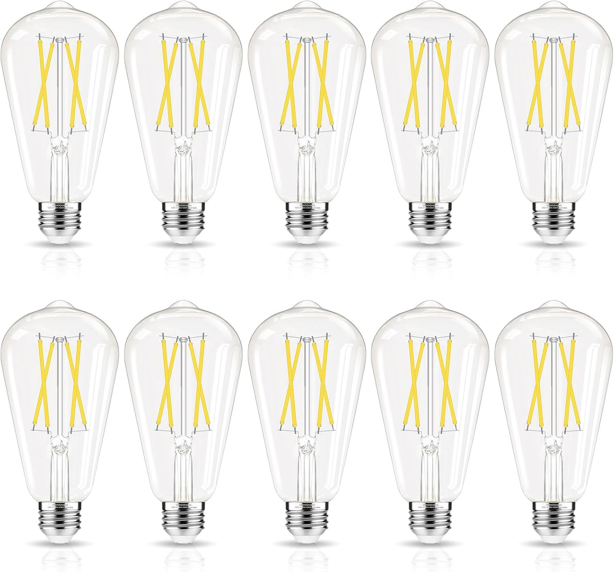 LED Edison Bulbs Dimmable, E26 Bulb 60 watt Equivalent, Cool White 4000K
