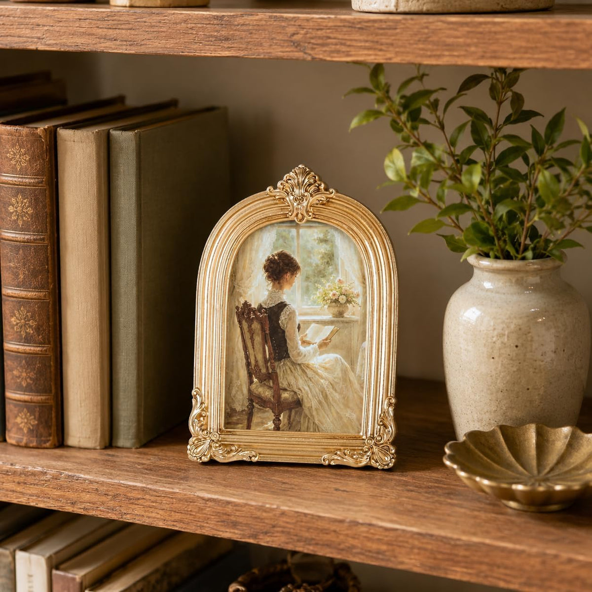 Vintage Picture Frame, Gold Photo Frame Arched, Gold, 4x6 Inch