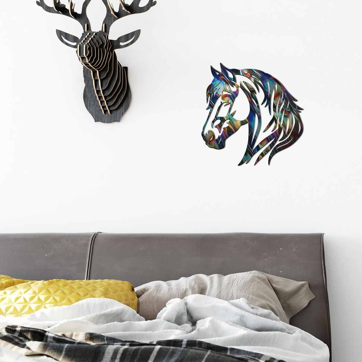 Otoolling Colorful Metal Horse Wall Art Horse Pictures Wall Decor