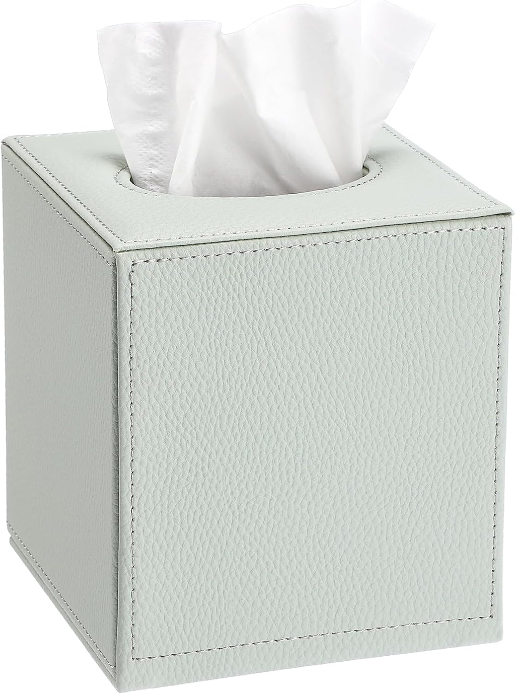 Sumnacon Tissue Box Cover Square,Magnetic Bottom PU Tissue Box Holder,Green