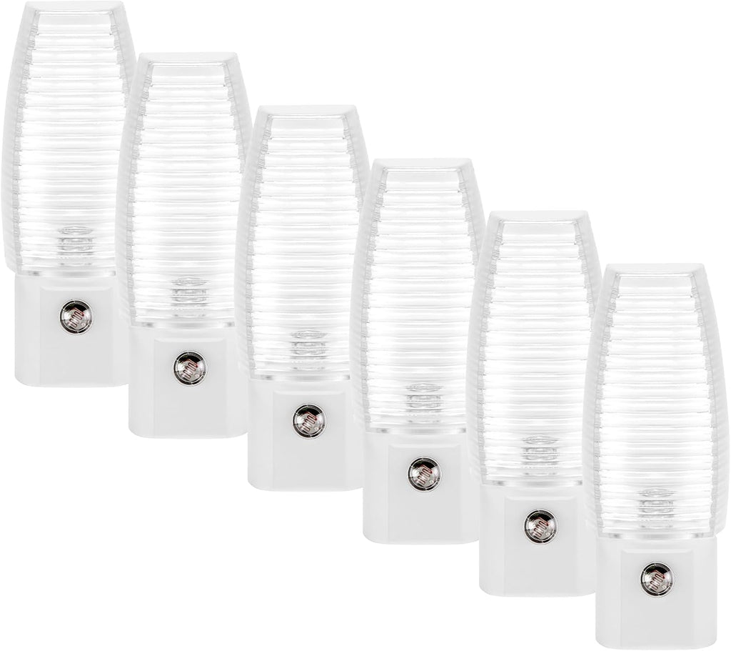 Maxxima LED Plug-in Night Light, Dusk to Dawn Sensor 5000K 5 Lumens, 6 Pack