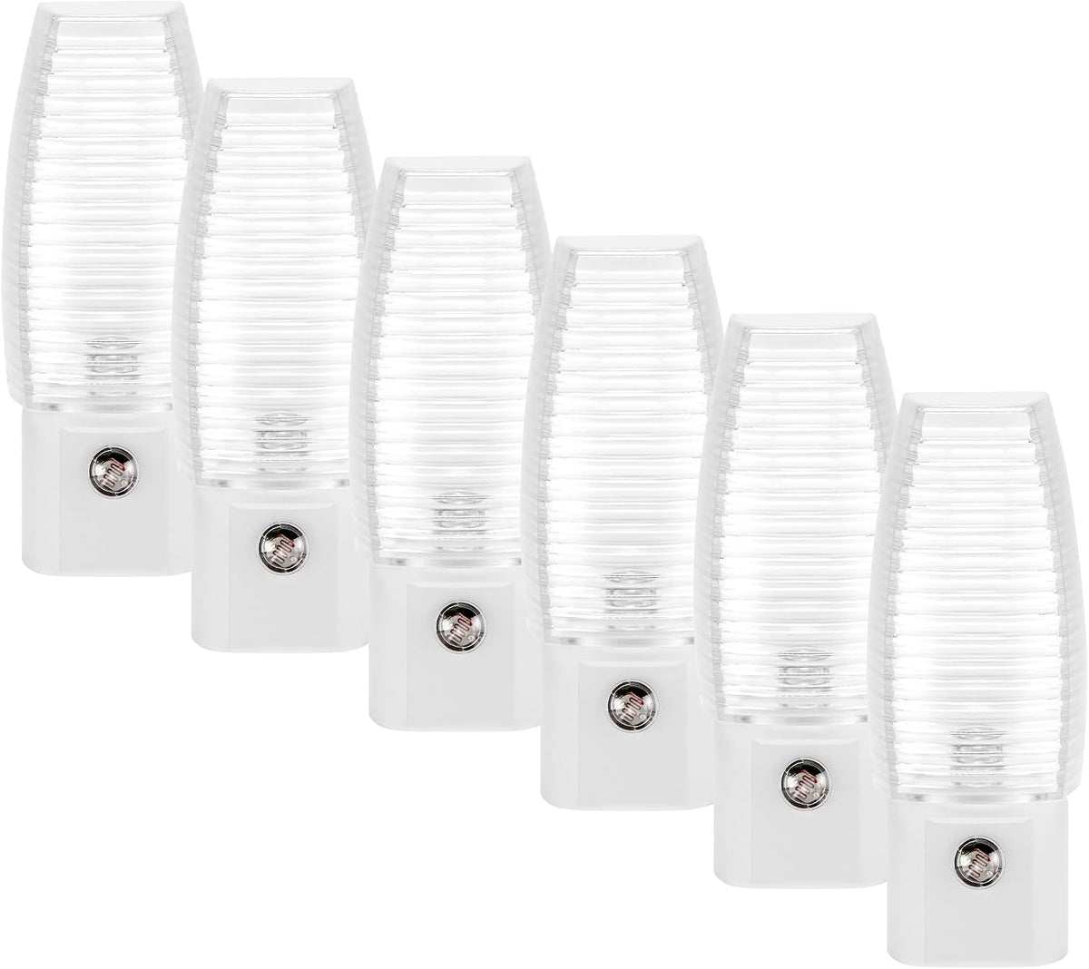 Maxxima LED Plug-in Night Light, Dusk to Dawn Sensor 5000K 5 Lumens, 6 Pack
