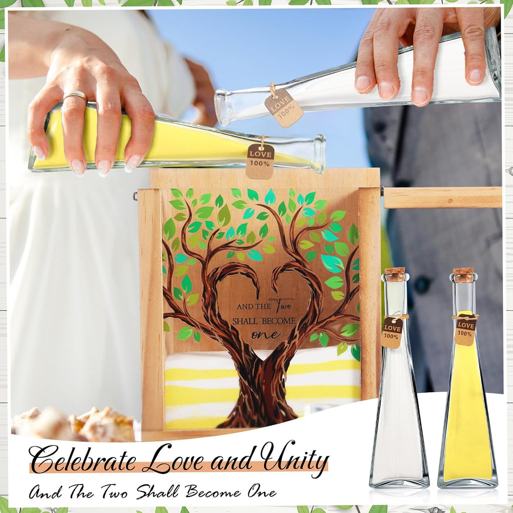 Blosssound Unity Sand for Wedding Ceremony Set and The Two Shall Become One Unity Sand Ceremony Shadow Box and Vases for Wedding Centerpiece Marriage Bridal Party Supplies