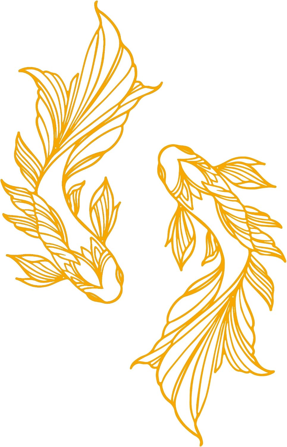RESACO Koi Fish Metal Wall Art Japanese Art Wall Decor Iron Fish Gifts Asian Decorations for Living Room Bathroom Indoor Outdoor (Gold)