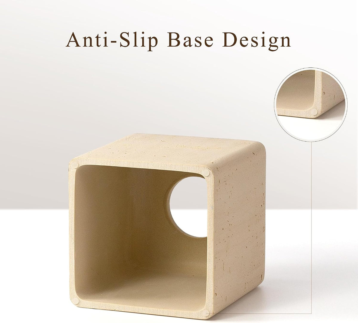 YMXYJM Resin Tissue Box Cover, Travertine Look, Square Holder