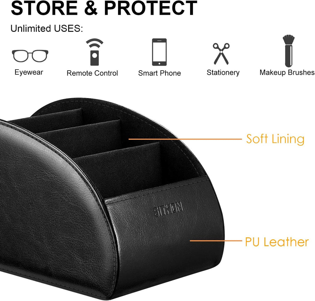 SITHON Remote Control Holder with 5 Compartments [Upgrade Version]