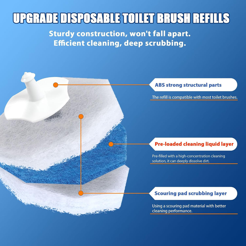 2 Pack Disposable Toilet Brush with 60 Refills, 2026 Upgrade Wall Mounted Toilet Bowl Cleaner Wand Kit and Holder, Bathroom Cleaning Supplies, Toilet Scrubber Disposable Heads