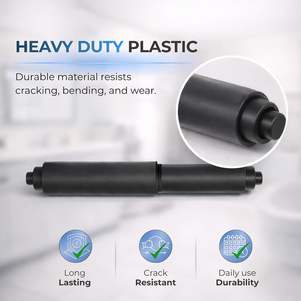 Toilet Paper Holder Spring Rod Replacement 7 Inch | Black