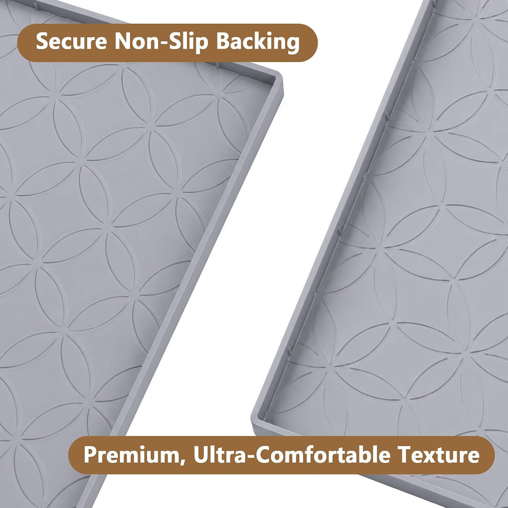 34"x22" Silicone Under Sink Mat Waterproof Cabinet Liner(Gray)