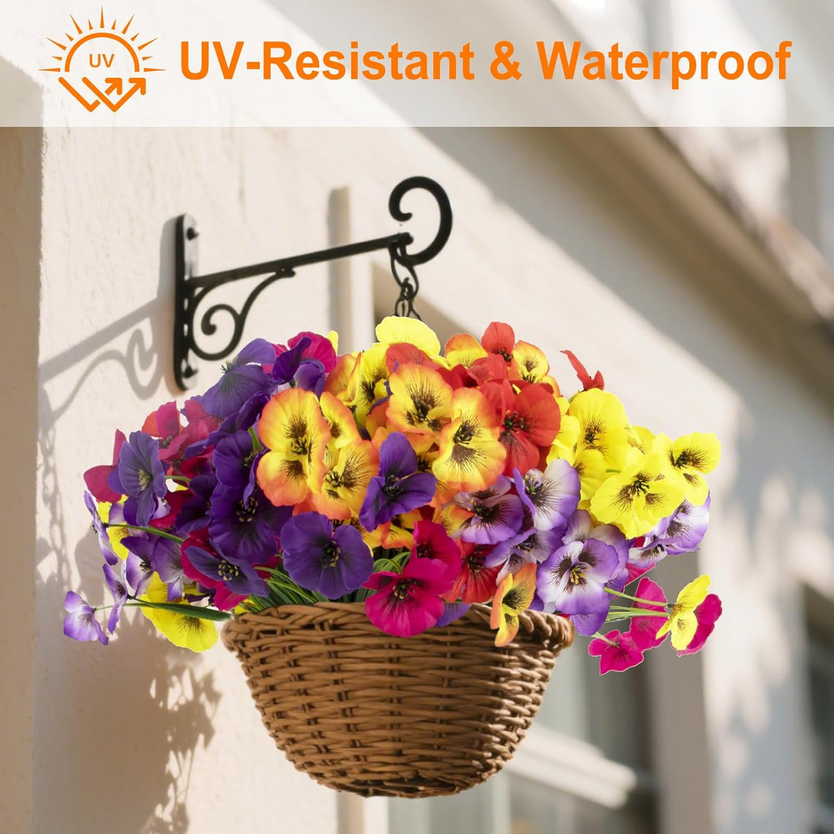 18 Bundles Artificial Flowers for Outdoors Faux Silk Flower UV Resistant