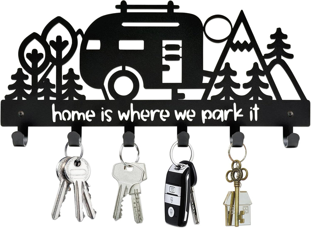 Metal Camper Key Holder, 11 inches Camper RV Decor Rack Hanger Teardrop