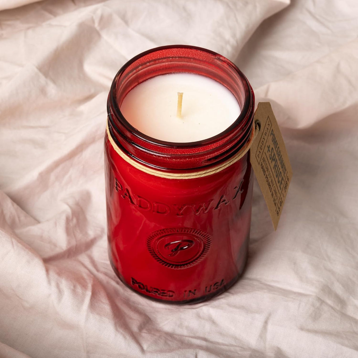 Paddywax Relish Soy Wax Artisan Candle, Pomegranate + Spruce, 9.5 oz