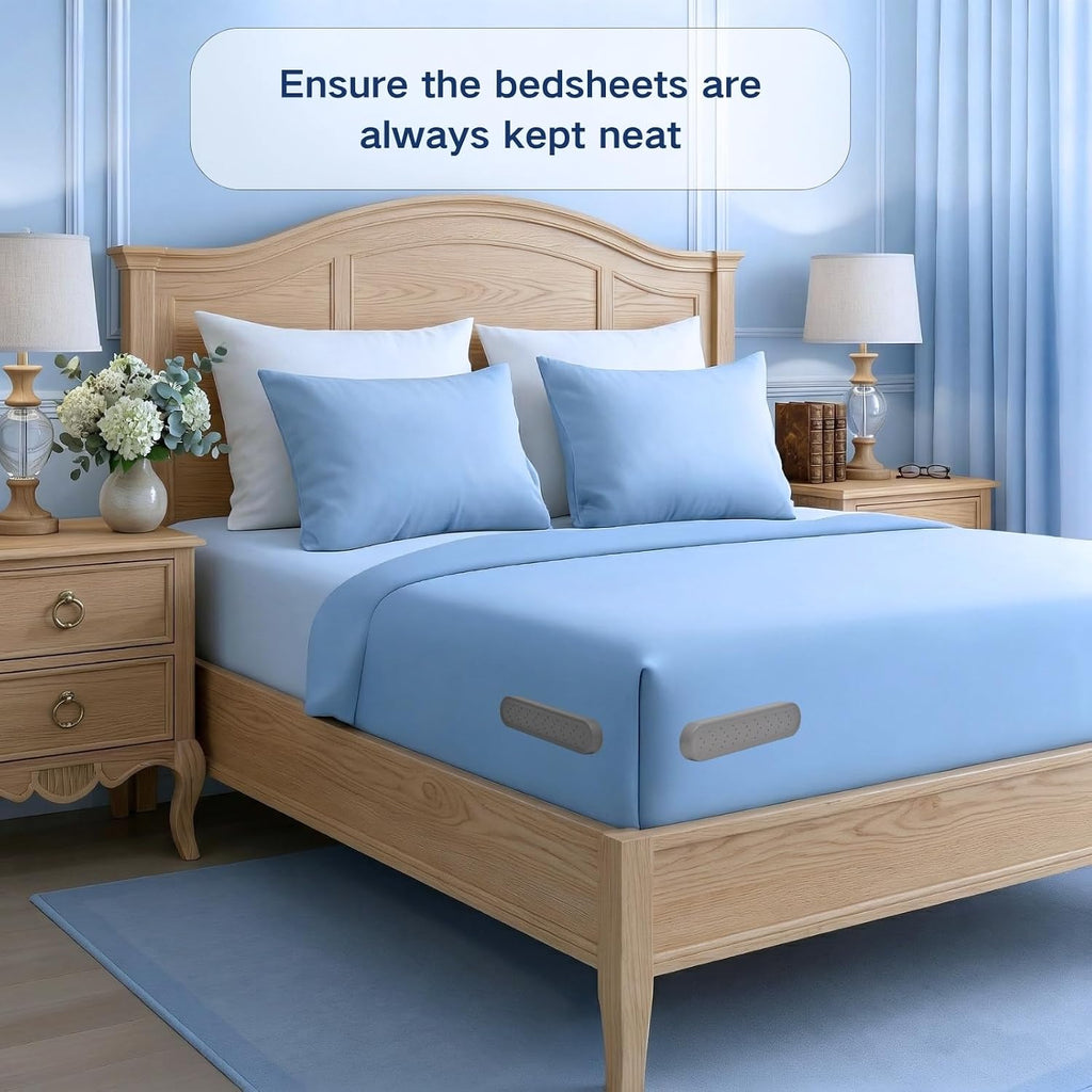 Bed Sheet Holders for Corners, 4Pcs Grey Fitted Sheet Clips
