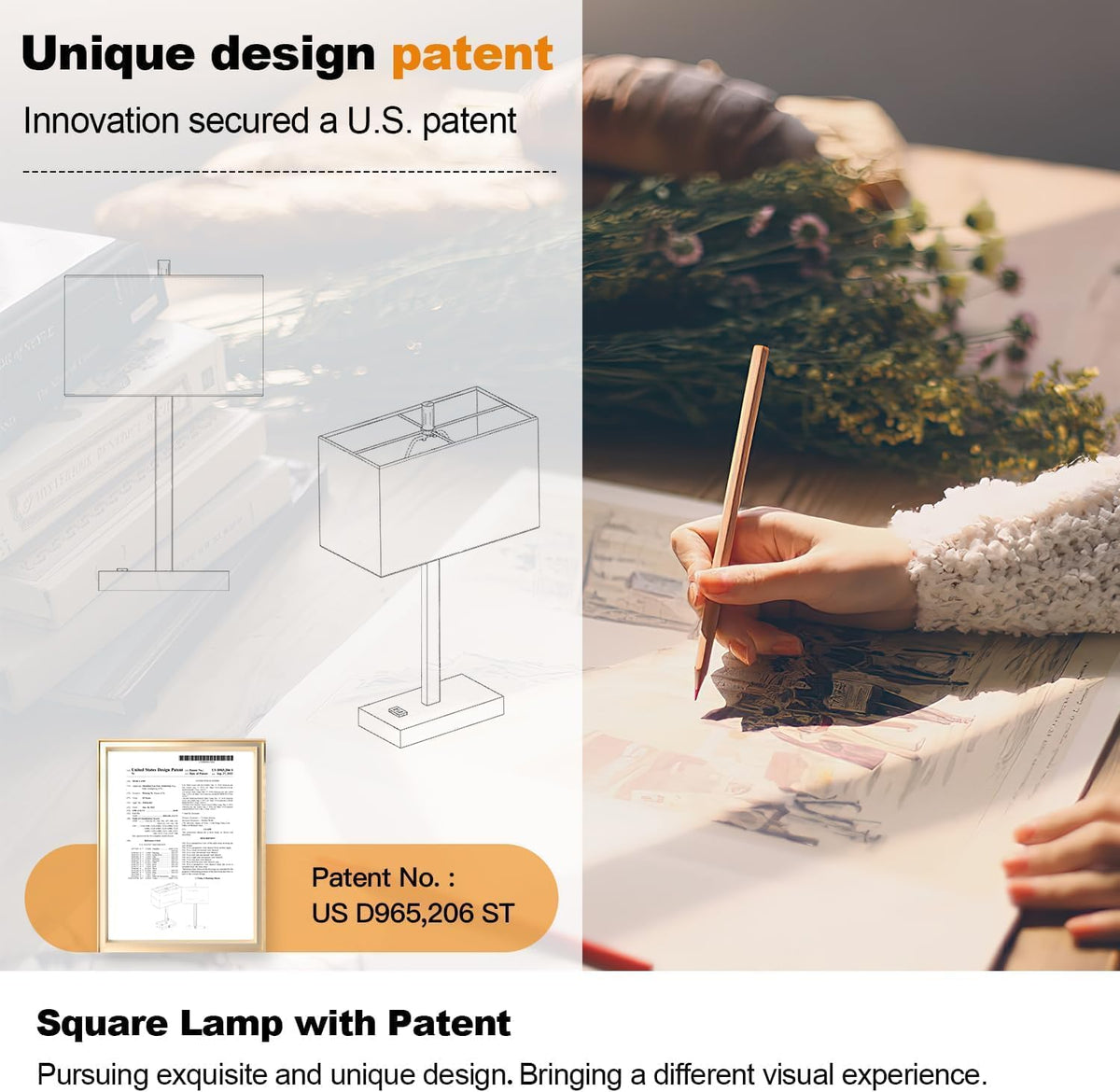 21" Touch Bedside lamps with 2 USB & AC Outlets, 3-Way Dimmable Bedside Table Lamps Set of 2 for Bedroom Living Room Office Reading, White Shade Lamps for Night Stands, 3000K LED Bulbs Included