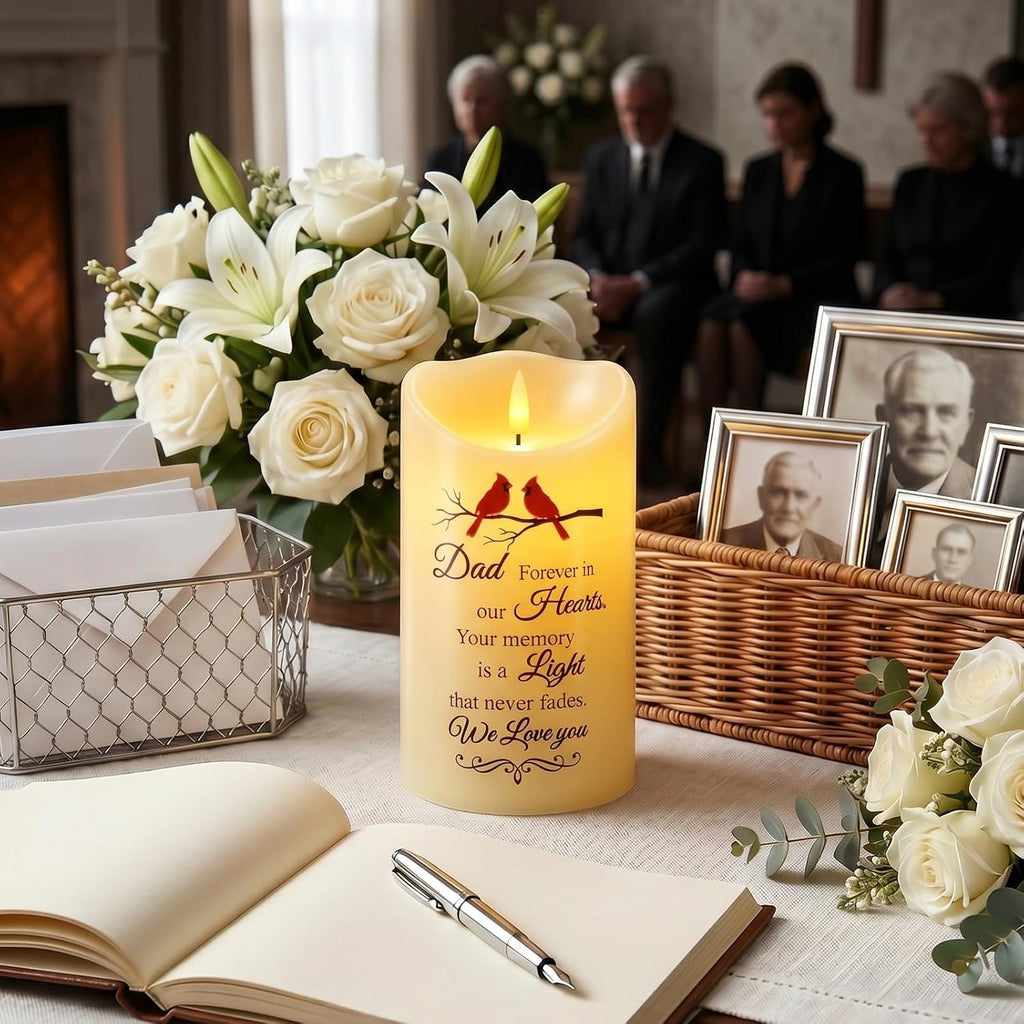 Homemory 4x7 Memorial Candle for Dad, Sympathy Gifts for Loss of Loved One