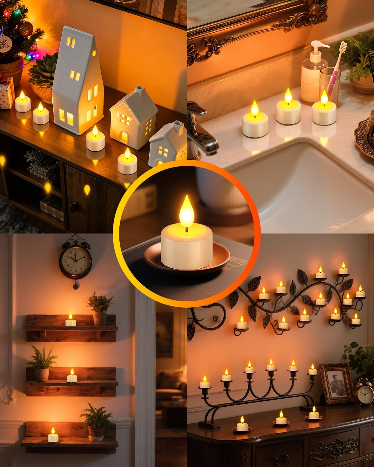 Yme Rechargeable Tea Lights with Remote & Dimmable Timer