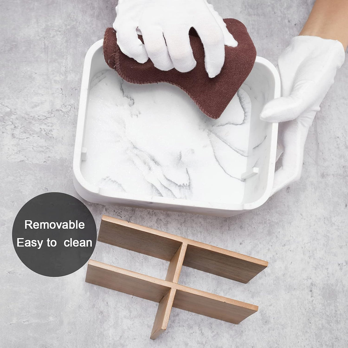 2 Pack Remote Control Holders, Desk Organizers with Dividers,White
