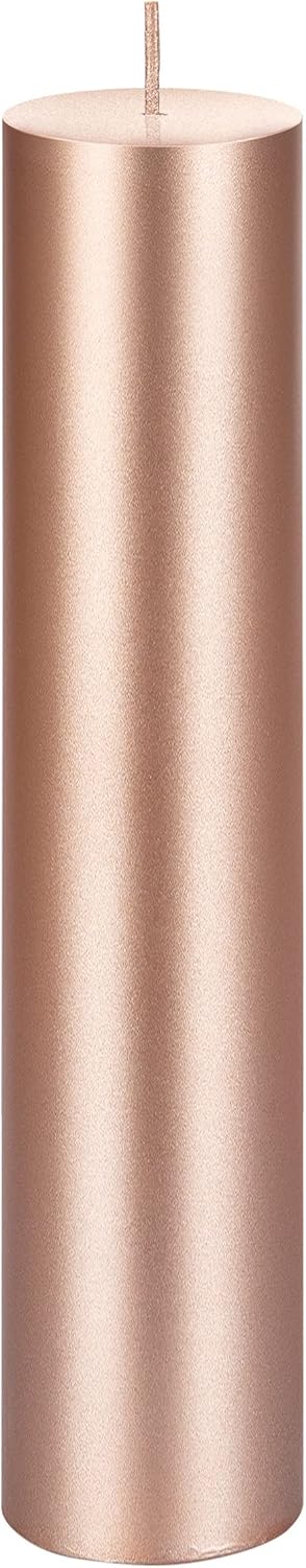 Mega Candles 1 pc Unscented Solid Rose Gold Pillar Candles, Hand Poured Premium Wax Candle 2 Inch x 9 Inch, Home Décor, Spas, Weddings, Occasions, Party, Centerpieces, Holidays, Vigils, Prayers
