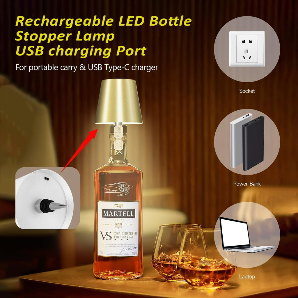 2025 New Wireless Bottle Lamp - LED Bottle Lights for Liquor & Wine Bottles