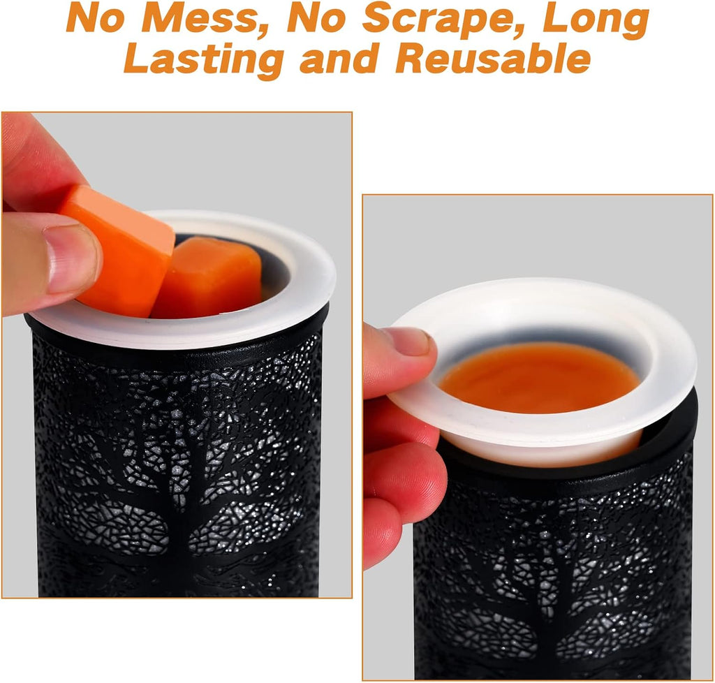 ASAWASA Metal Plug-in Wax Warmer with 1 pics Silicone liner(Banyan)