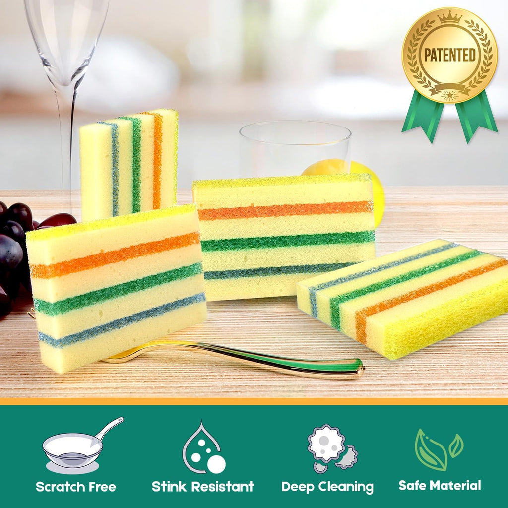 LAUNDRYLUX 4 Pack Scrub Sponge - Temperature-Responsive