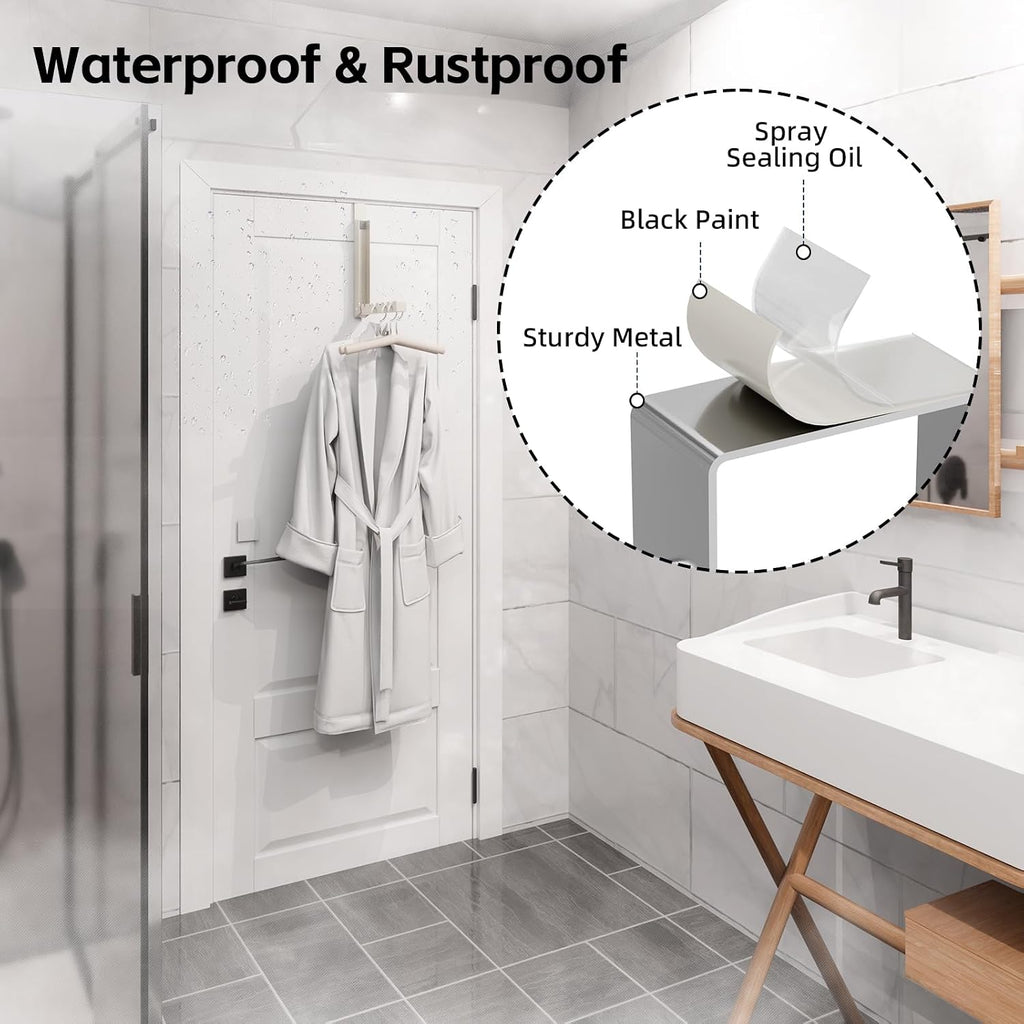 Over the Door Hanger, 2 Pack Foldable Over Door Drying Rack for Laundry