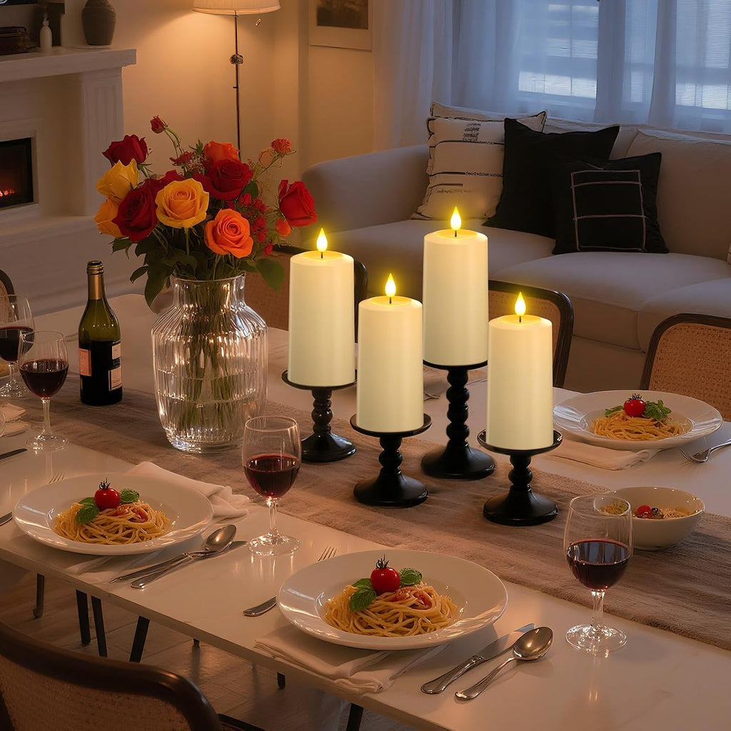 PChero Rechargeable Flameless Candles with Remote & Magnetic Charging Base
