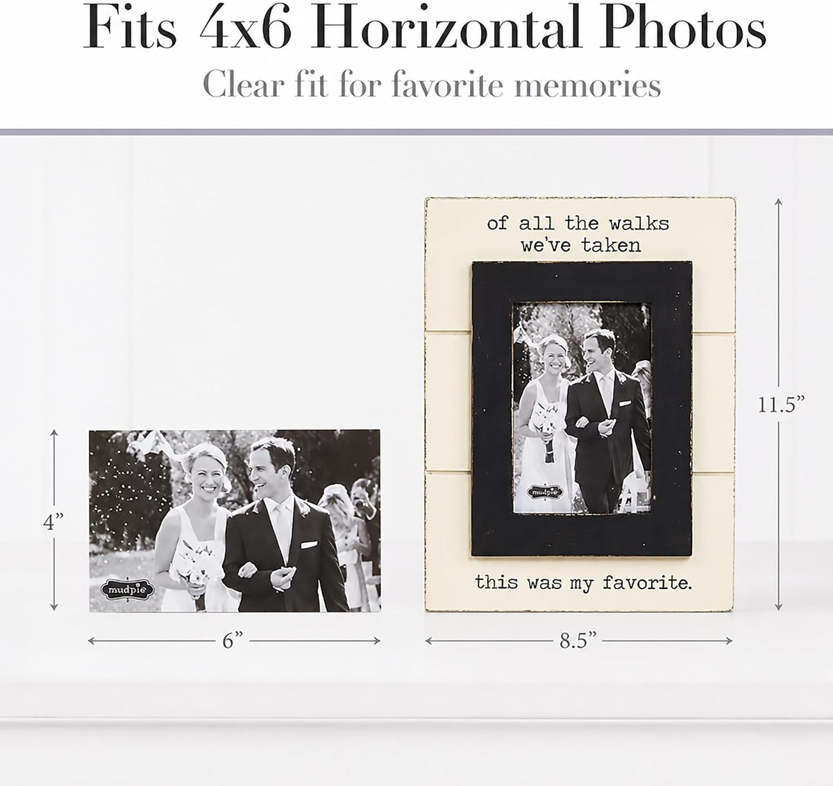 Mud Pie of All The Walks Wedding Picture Frame, 5 X 7