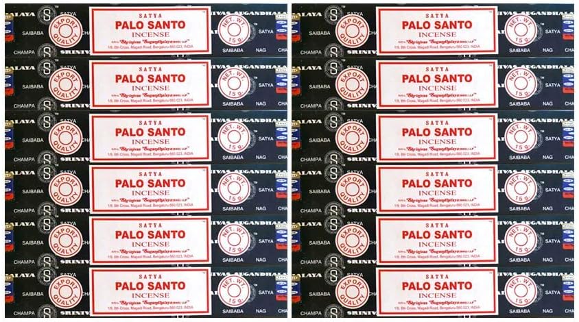 Nag Champa Incense Stick Packs - Hand Rolled & Non-Toxic - Perfect for Meditation and Yoga - Home Fragrance Gift Pack - 15g, Set of 12 Packs (Palo Santo)