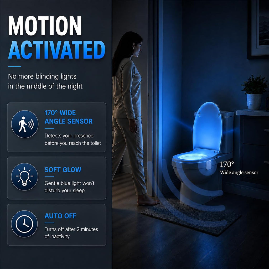 Chunace Toilet Bowl Night Lights Motion Detection 6Pack, Family Value Set