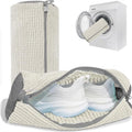 Shoe Washing Machine Bag，2PCS Laundry Shoe Bags for Sneaker，Washer and Dryer Reusable Shoes Cleaning Bag for All Shoe Sizes - Cream