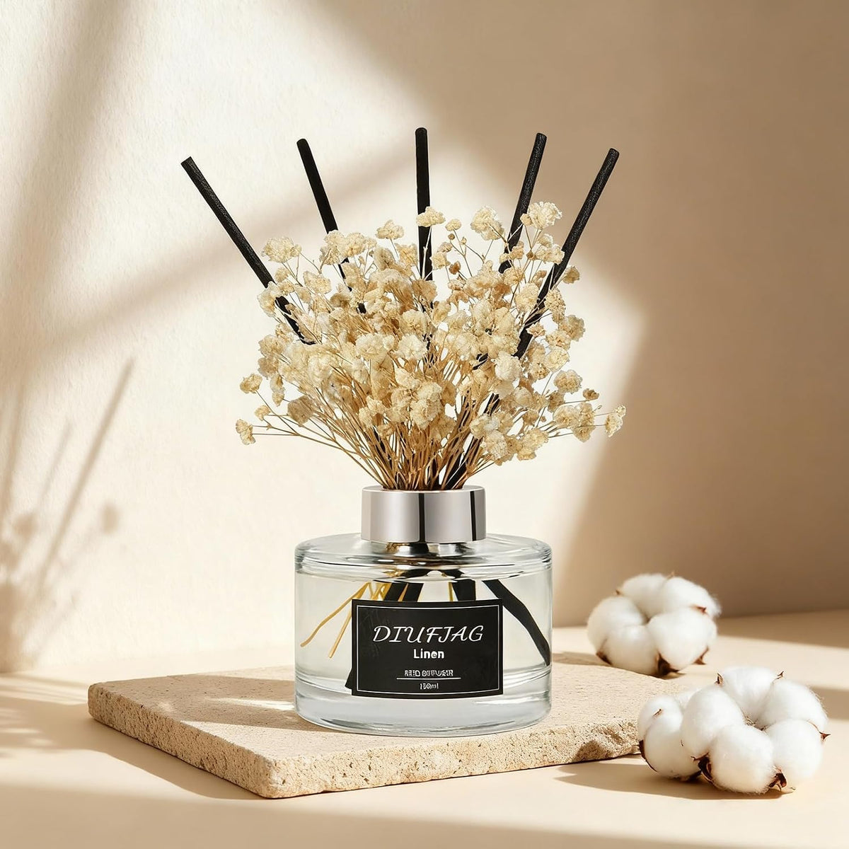 Linen Reed Diffuser Set, 5.07 fl oz Scented Oil Diffuser