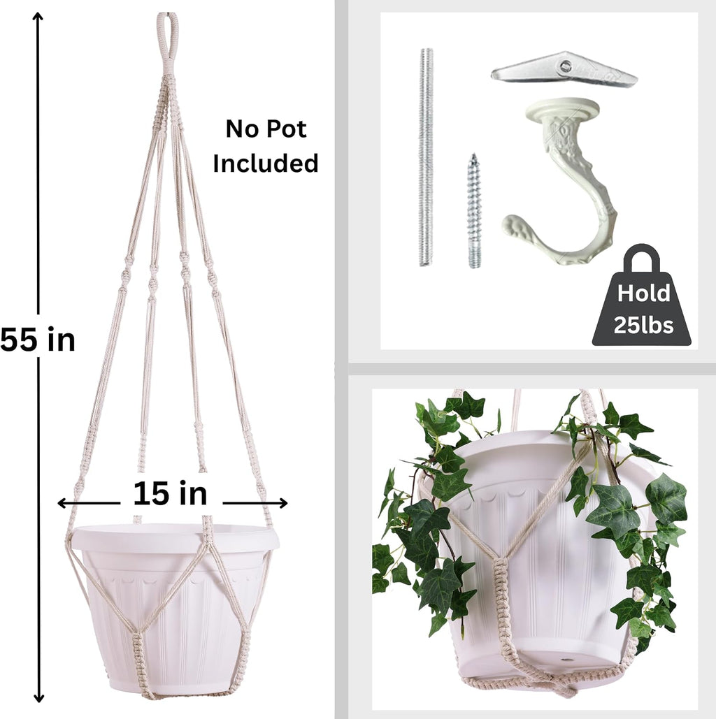 Giant XXL 55 Inches Macrame Planter Hanger Large for 15 inch Pot