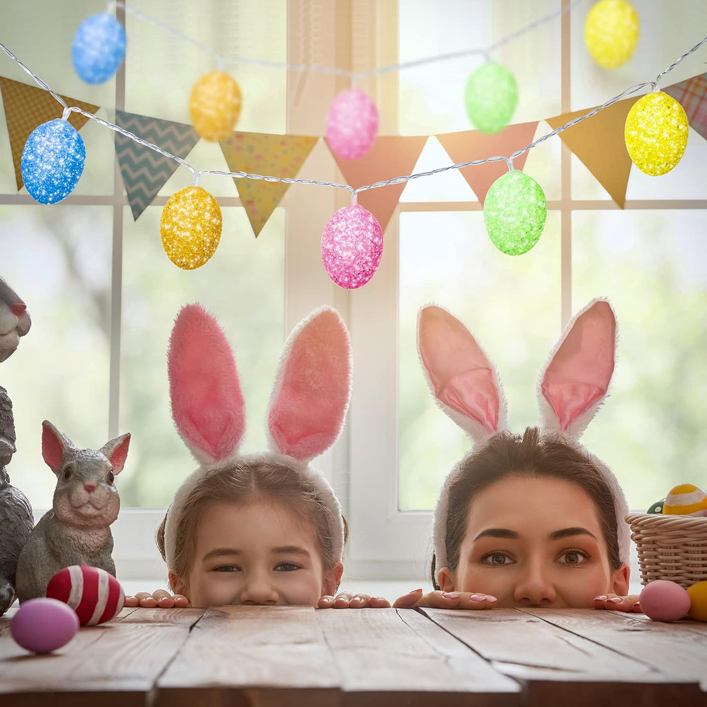 Hiboom Easter Decorations Egg Lights, 8 Flashing Modes LED Easter Lights, Waterproof Battery Operated Fairy Light for Outdoor Indoor Decorations(4.92 ft with 10 LED)