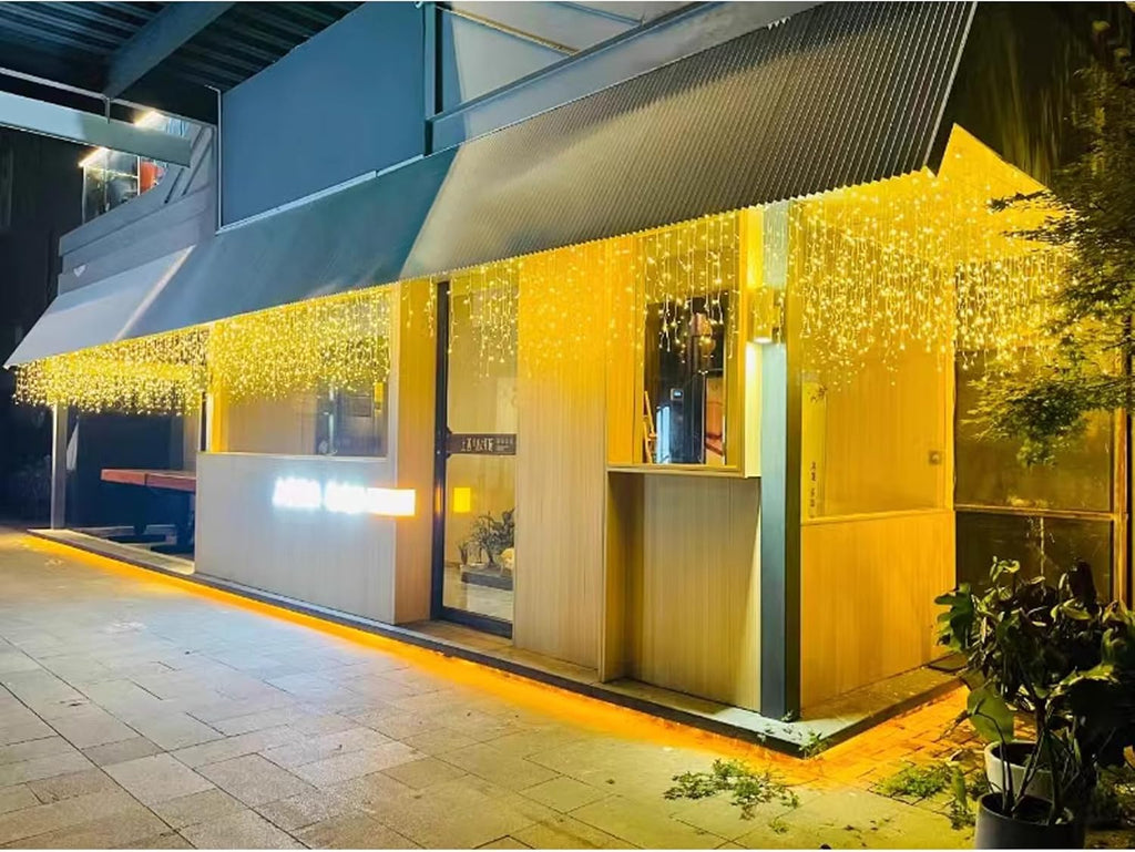 ZIMINGU Icicle Lights, 13 FT 96 LED 8 Modes, Christmas String Fairy Hanging Ceiling Twinkle Connectable Waterfall Lights for Indoor Eaves Balcony Holiday Outdoor Decor, Warm White, 4M