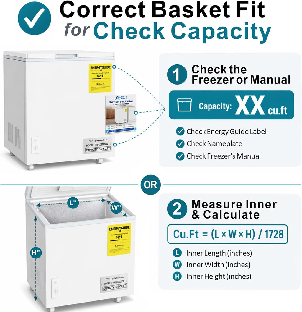 iSPECLE Chest Freezer Organizer - Storage Baskets for 5 to 7 Cu.Ft, 8 Pack