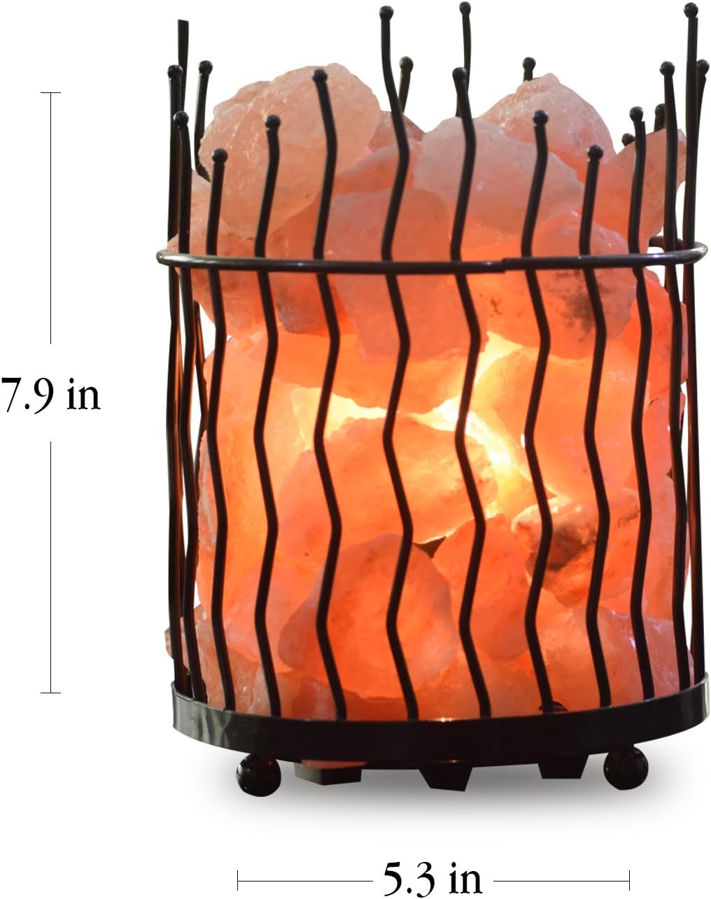 Himalayan Glow Pillar Style Salt Basket Lamp with Salt Chunks, Himalayan Salt lamp with Touch Dimmer Control, Amber Glow, Idle for Home, Offices and Dorm Decor