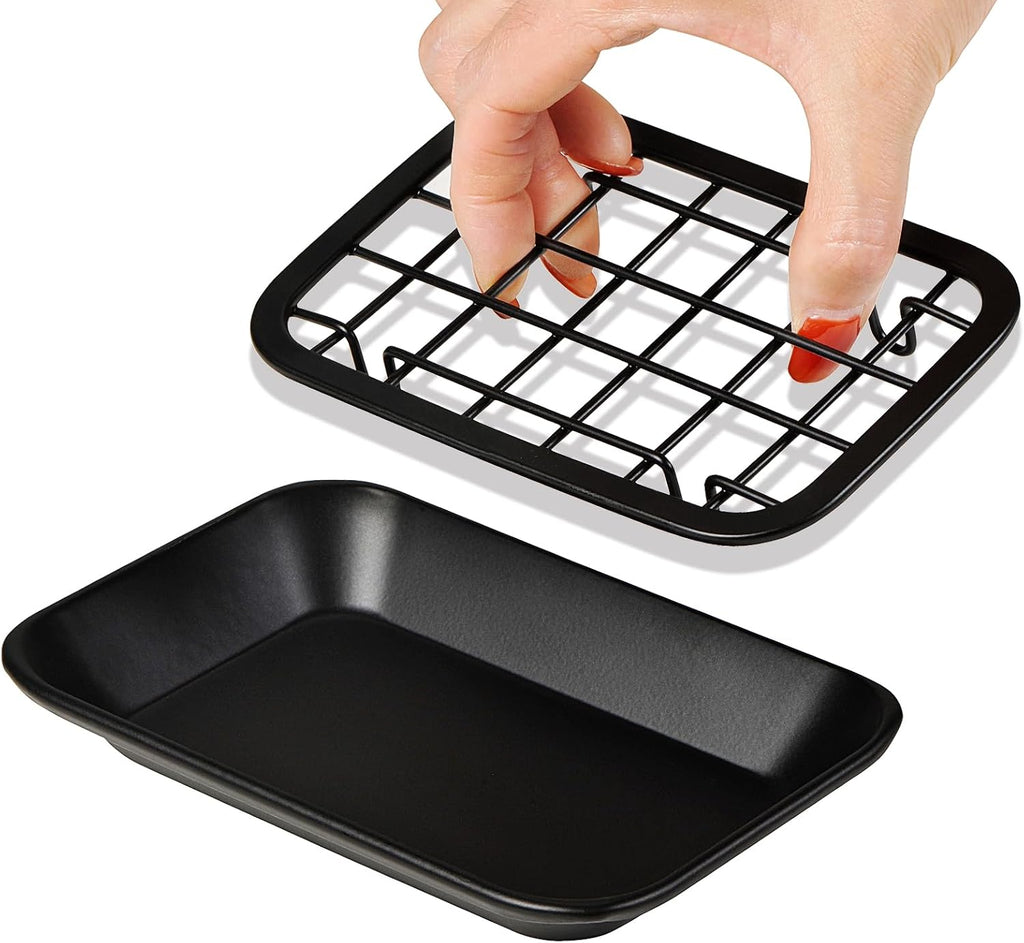 SheeChung Soap Dish for Bathroom Kitchen, Stainless Steel Soap Holder Tray