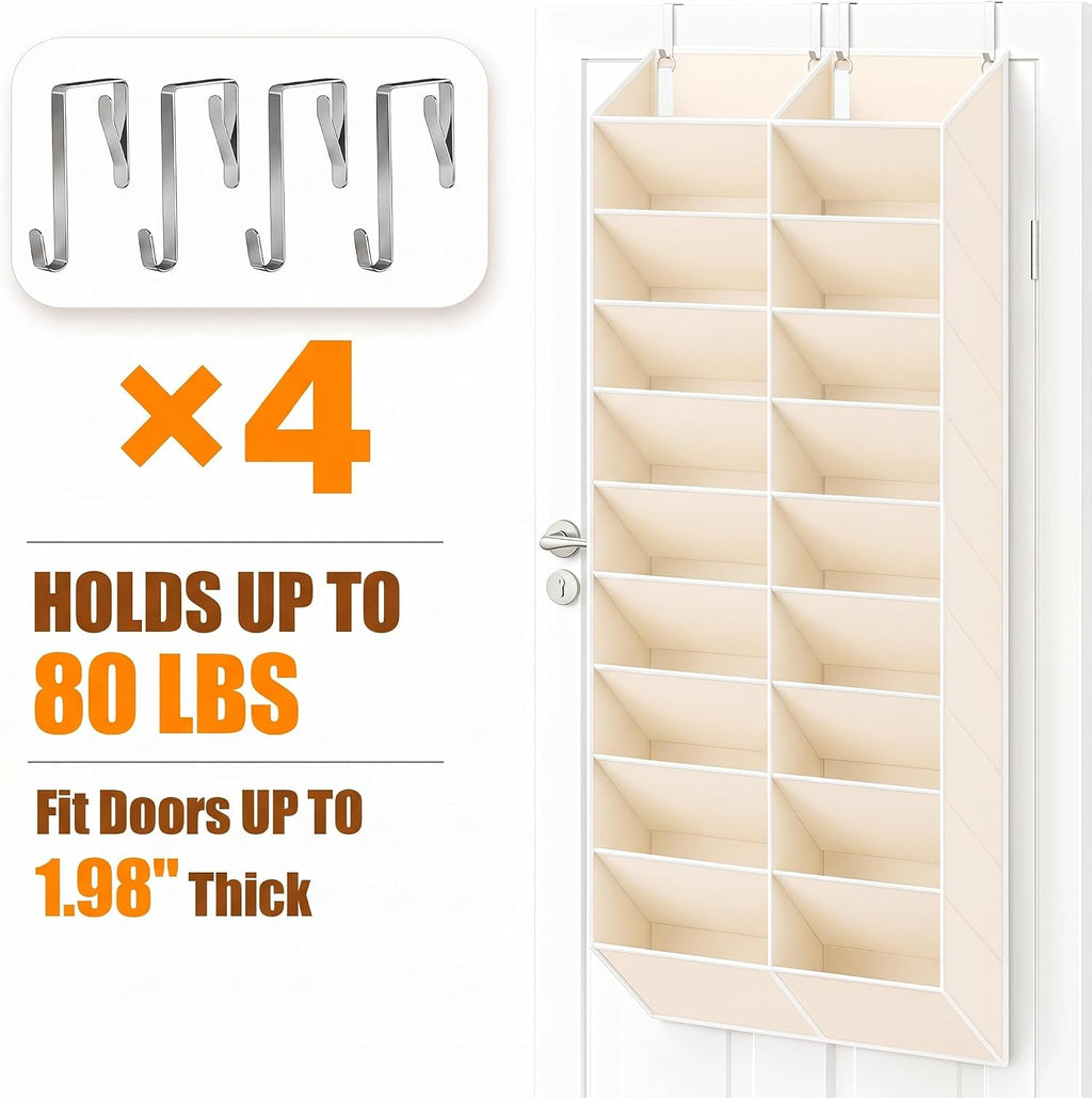 UVIAHOMI 20-30 Pairs Over the Door Shoe Organizer, 20 Breathable Pockets