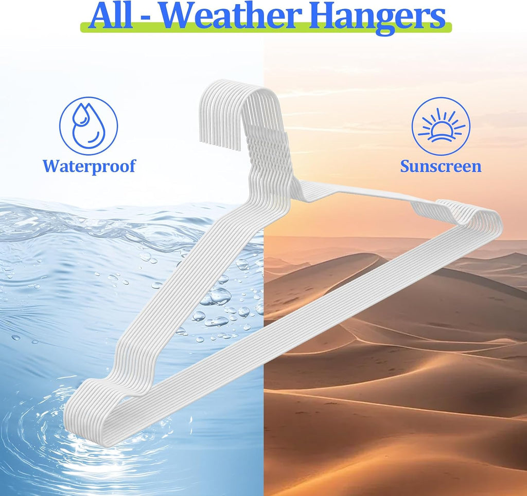 Space Saving Metal Wire Clothes Hangers, 50 Pack, 17 Inch, White