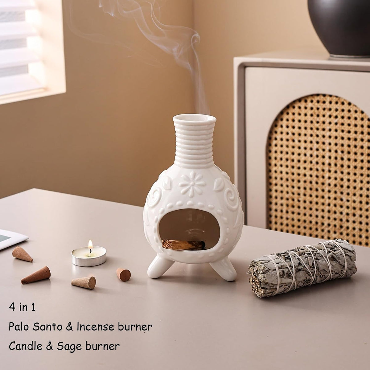 Incense Holder Burner - Small Chiminea for Meditation