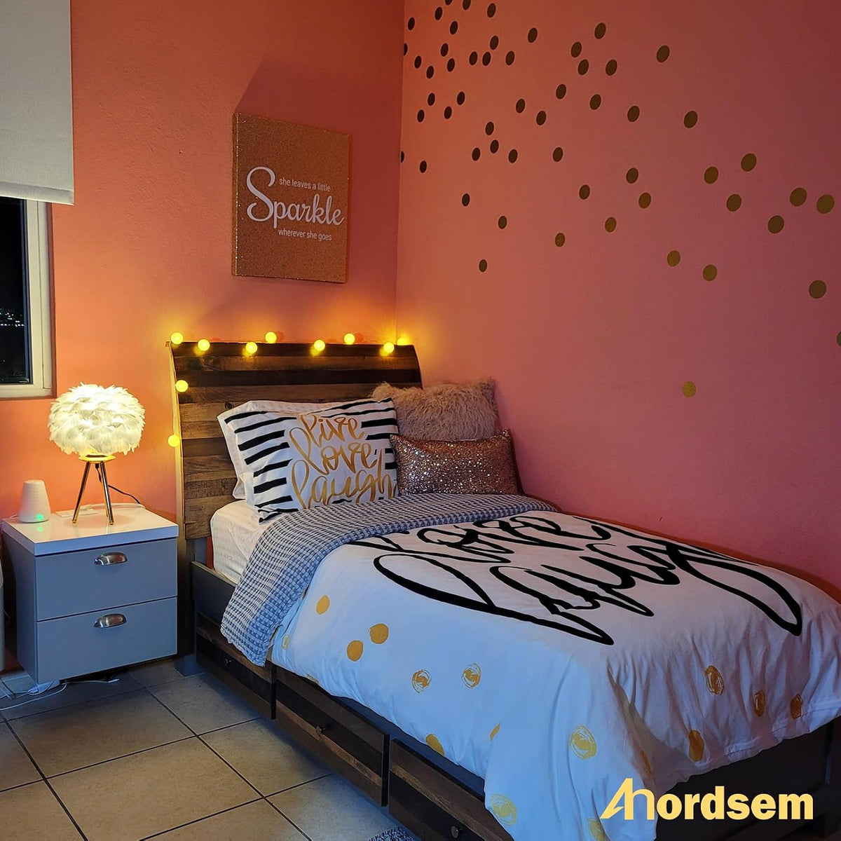 Anordsem Battery String Light Indoor: 6.88Ft/10 LED Cotton Ball Lanterns 2 Pack - Fairy Cozy Lighting Hanging Deco for Room Bedroom Party - Birthday Gifts for Babies Students Adults