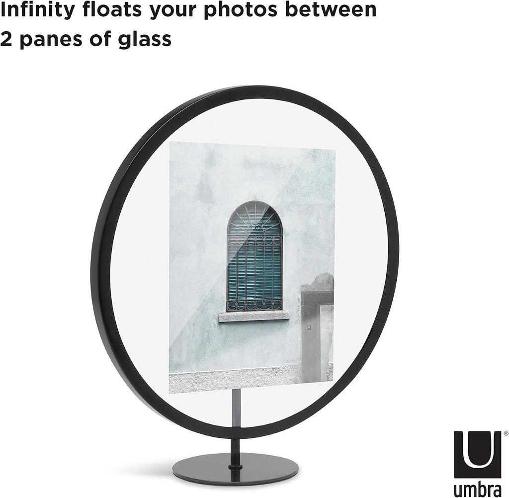 Umbra Infinity 5x7 Picture Frame, Unique Circular Photo Display for Desk or Wall, Black