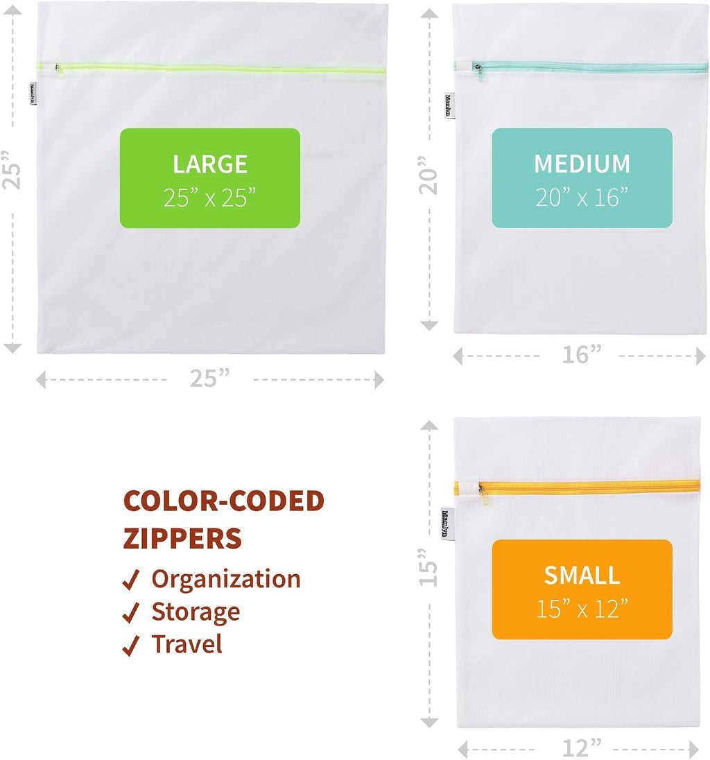 Mamlyn Mesh Laundry Bag for Delicates, Wash Bag for Underwear and Lingerie, Makeup Organizer Bag (1 Large, 2 Medium, 2 Small)