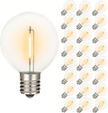 Novelty Lights 25 Pack Ultra Warm White G50 LED Filament String Light Bulbs